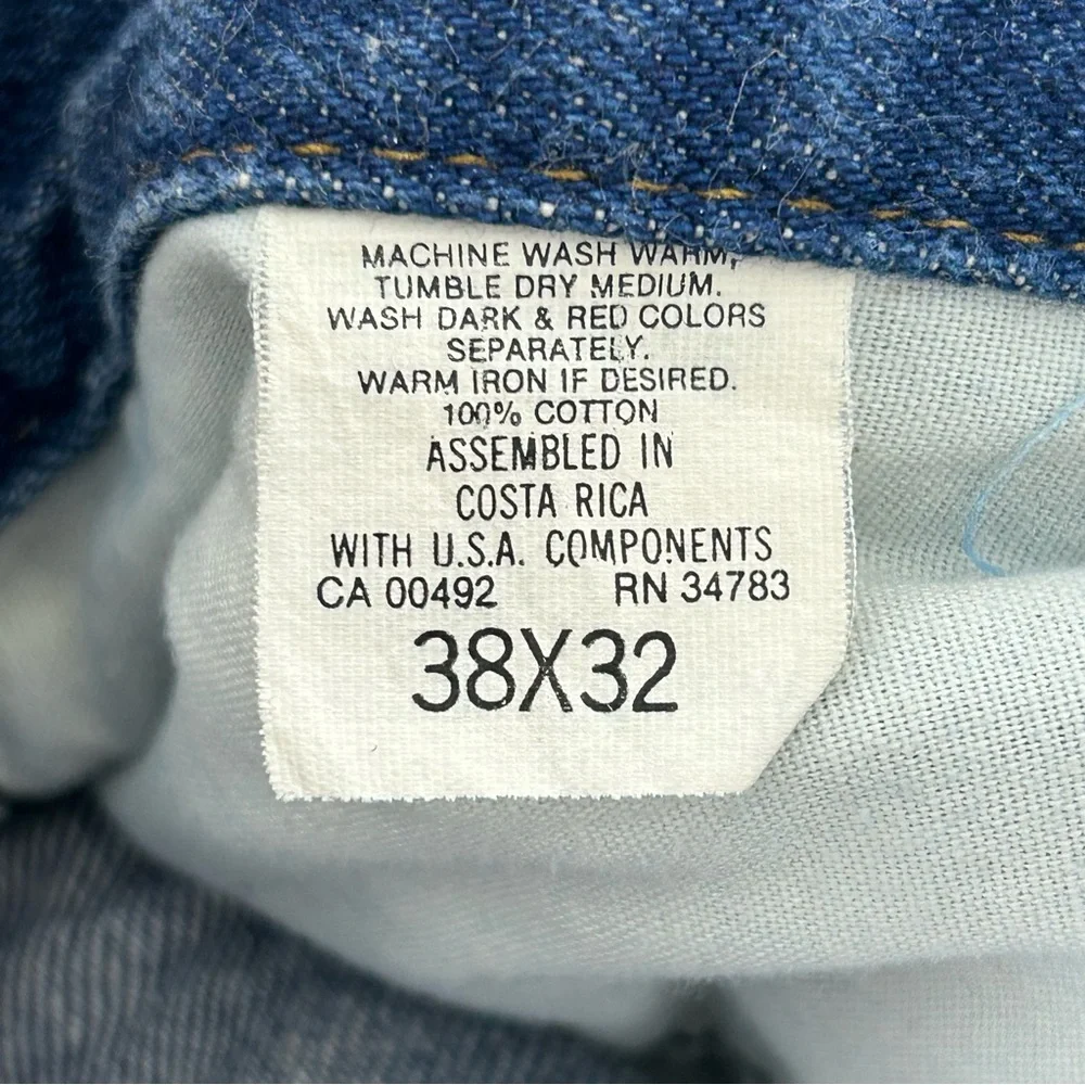 Vintage‎ Lee Jeans Mens 38x32 Blue Dark 200-0189 Western 80s Union Made Straight